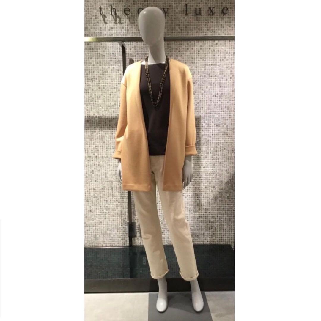 極美品✨theory luxe セオリーリュークス ノーカラーコート キャメル