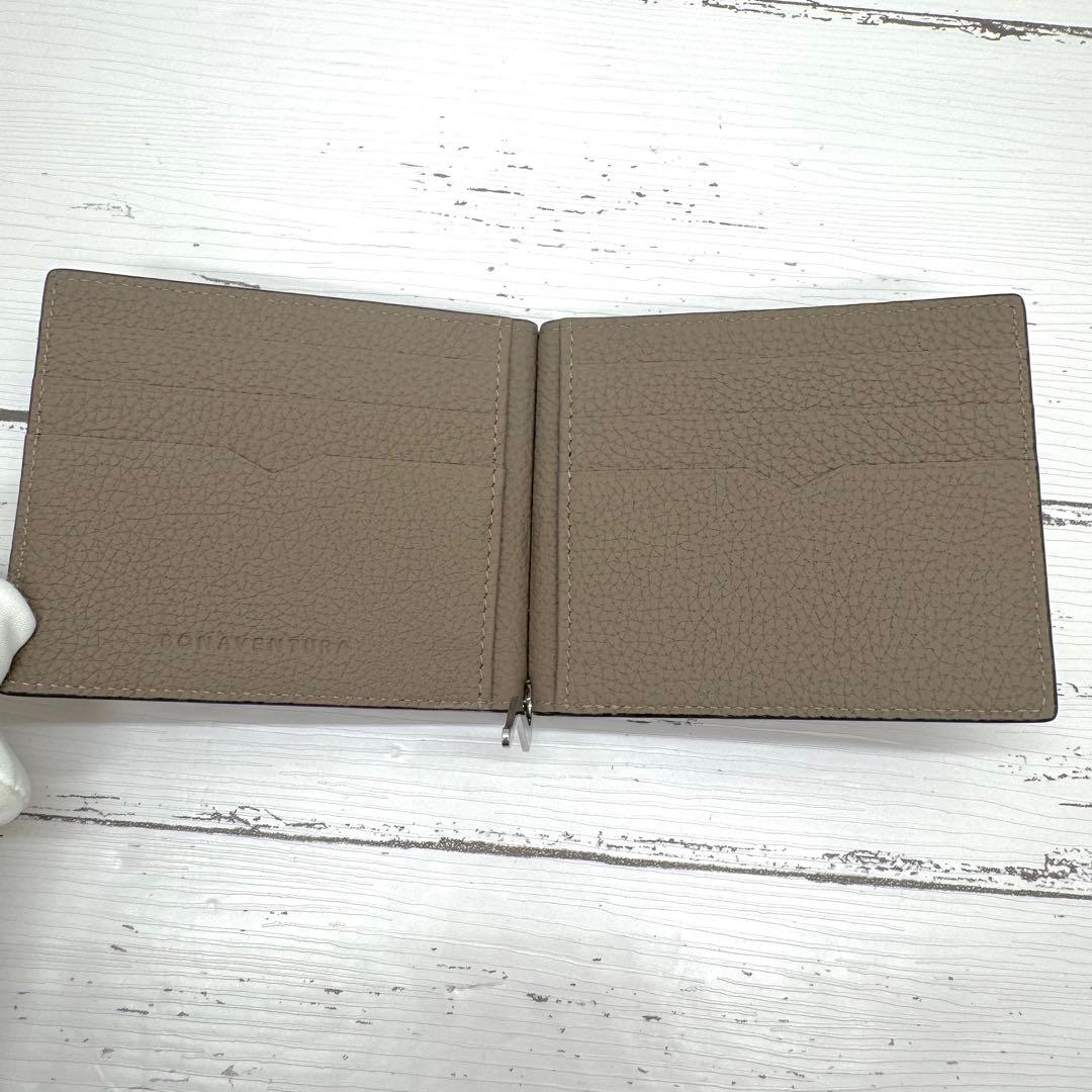 新品・未使用✨ ボナベンチュラ　マネークリップ　シボ革　レザー