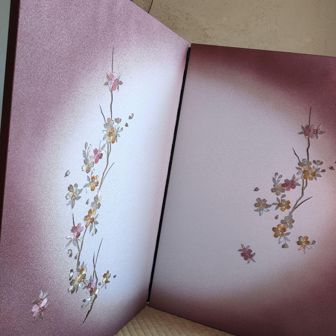 雛道具　雛人形　二曲屏風　桜刺繍　Ｐボカシ20号　屏風のみ出品(高さ60cm)