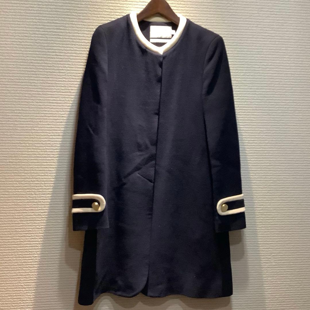 goat ゴート キャサリン妃着用 バイカラー ロングコート 黒 ブラック