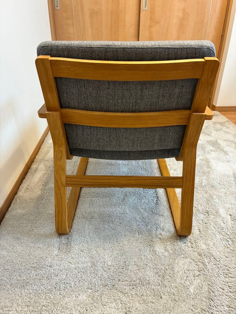 無印良品　リビングでもダイニングでもつかえるソファチェア・オーク材