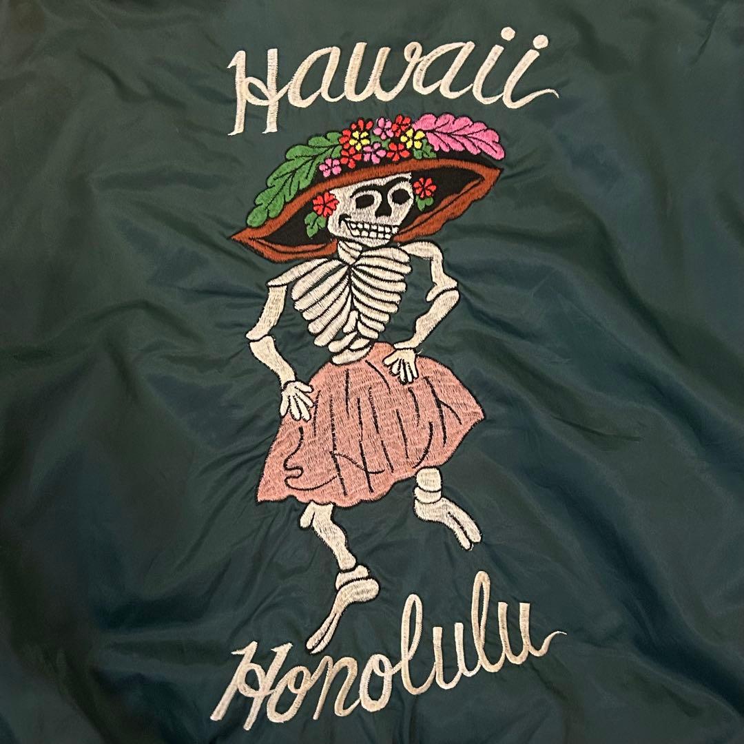 スーベニアジャケット MA-1スカル ベトジャン ハワイ 刺繍 ミリタリー