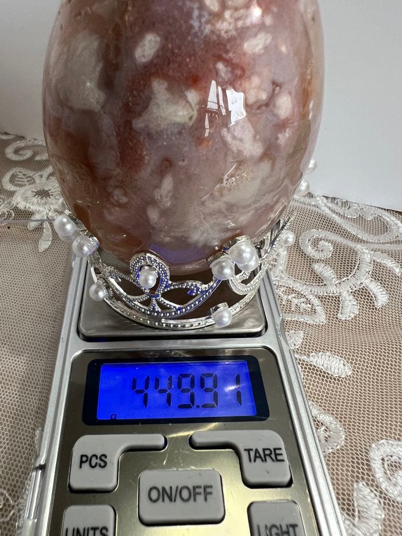 桜瑪瑙　ピンクアメジスト　たまご　92X62X59