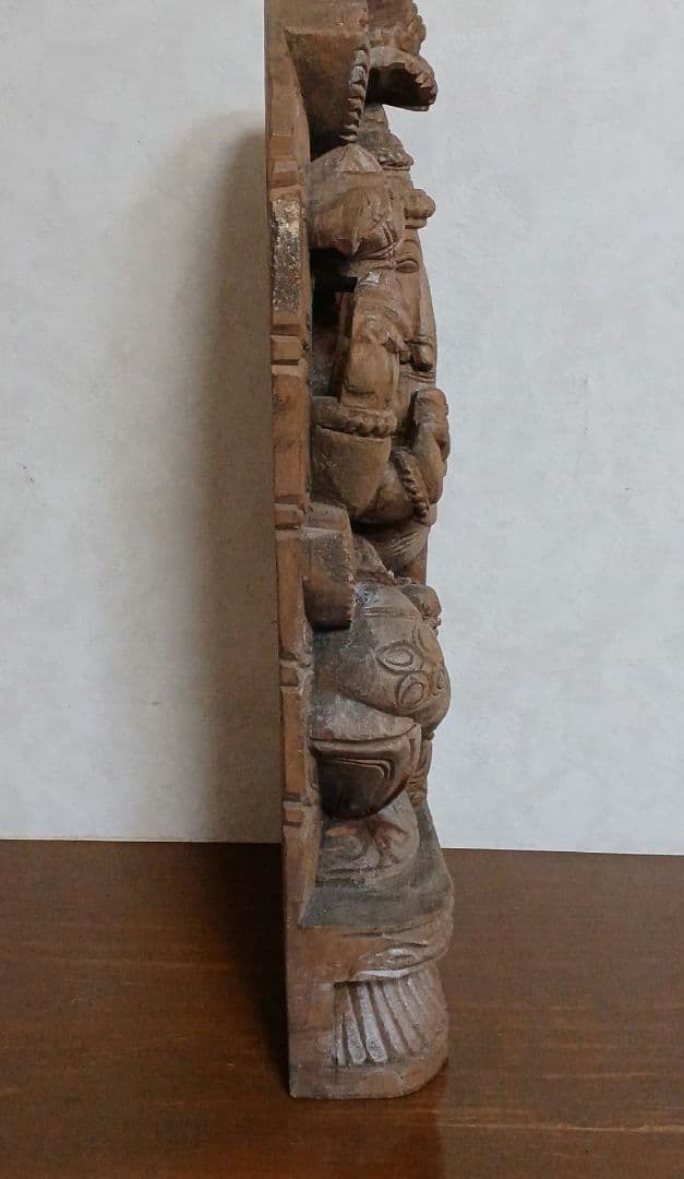 ガネーシャ像　木製　木彫り　大型　約45.5cm　アジアン　仏像　ガネーシャ