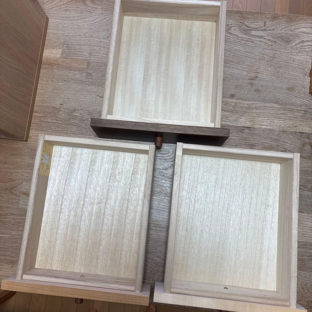 マルヨシ民芸家具　天然木　引き出しボックス　卓上収納 引き出し収納 三段