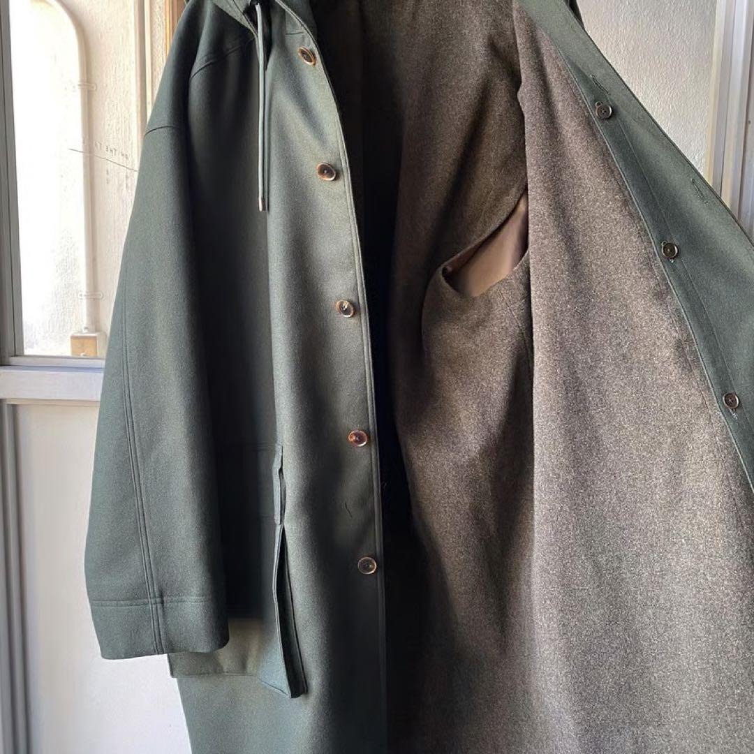 AURALEE ライトメルトン・フーデッドライナーコート