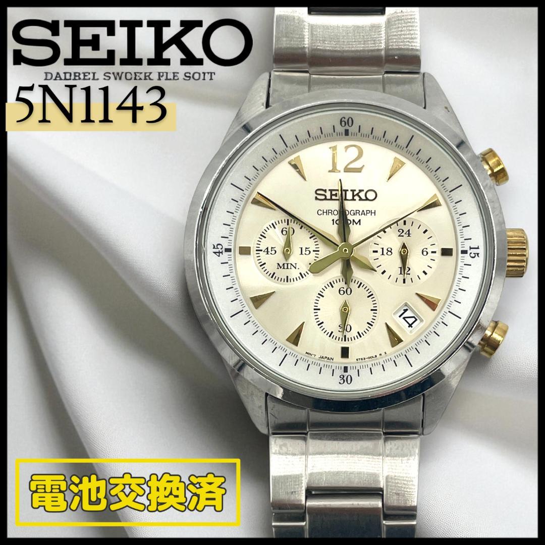 【稼動品】SEIKO /クロノグラフ /新品電池交換済 #100M防水