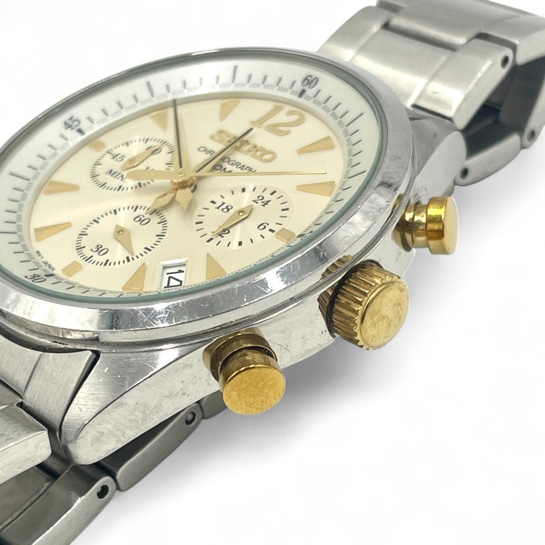 【稼動品】SEIKO /クロノグラフ /新品電池交換済 #100M防水