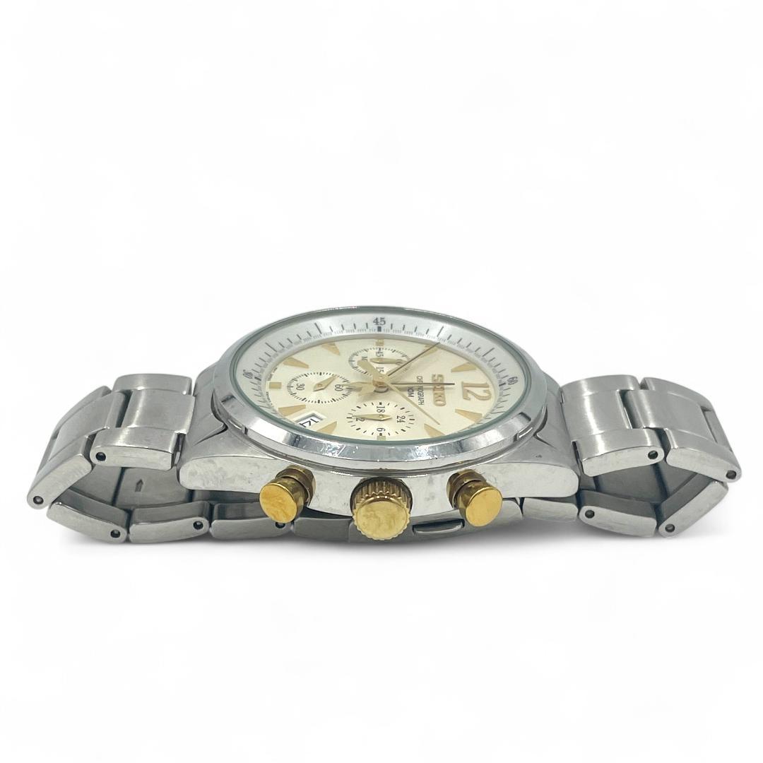 【稼動品】SEIKO /クロノグラフ /新品電池交換済 #100M防水