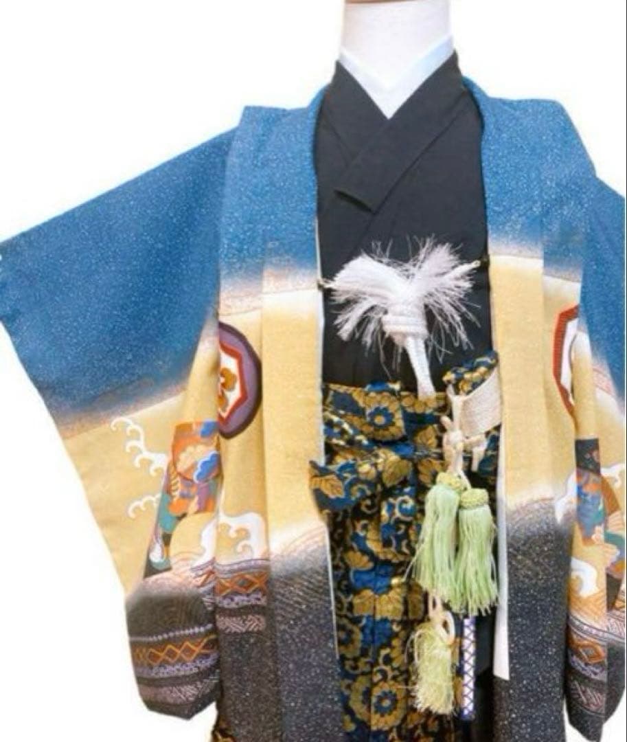 七五三　袴　5歳　男の子　一式　フルセット　ゴールド