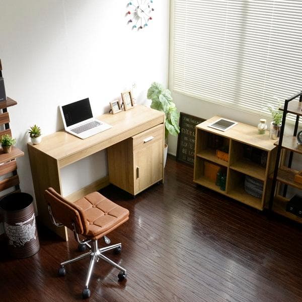 【新品・送料無料】パソコンデスク 3点セット 机 ラック チェスト付き 120幅