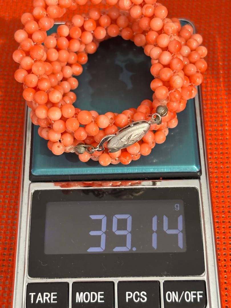 天然桃サンゴ　本珊瑚　ペンダントトップ　ネックレス（s801)