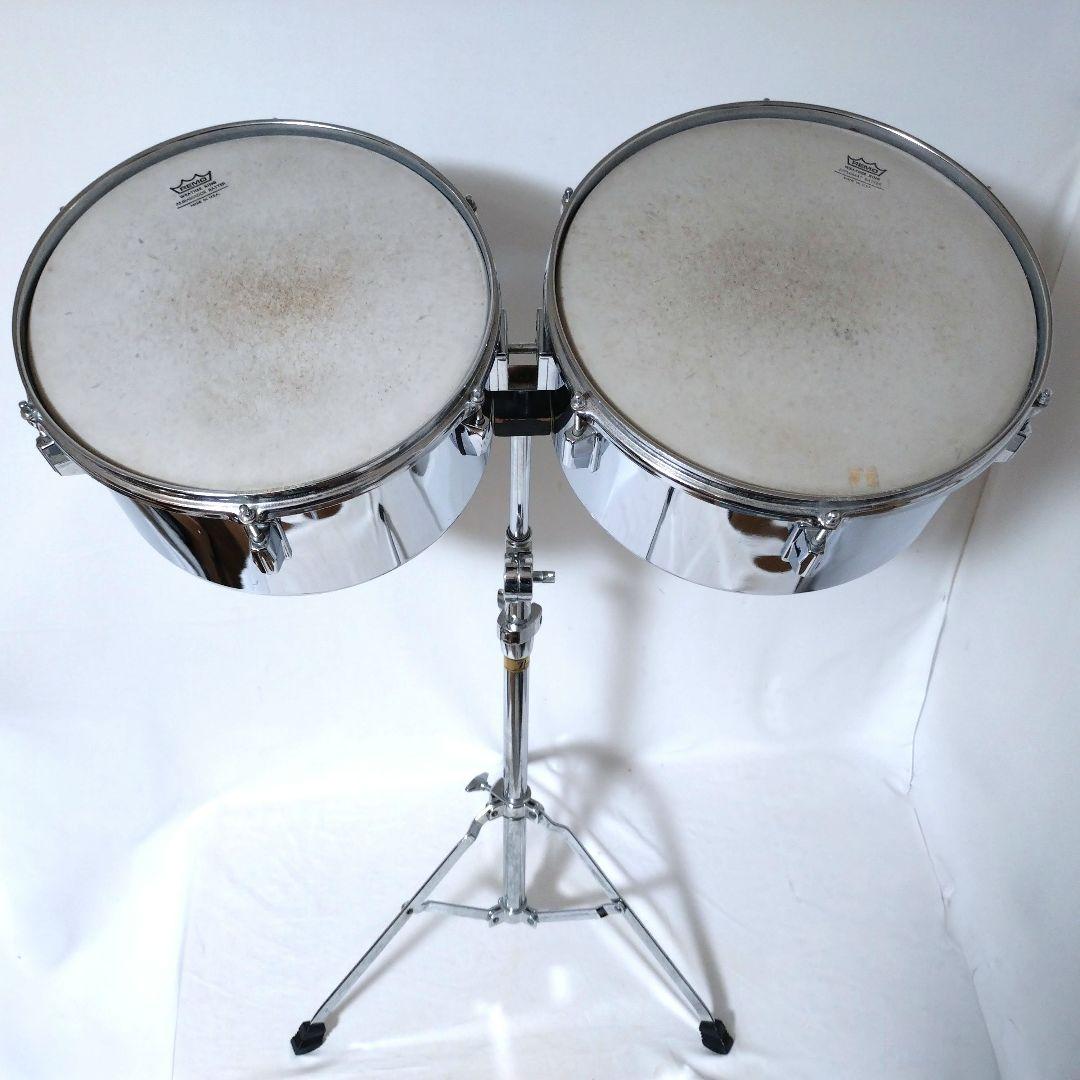 Pearl　パール　ティンバレス　13インチ 14インチ　スタンド付き　打楽器