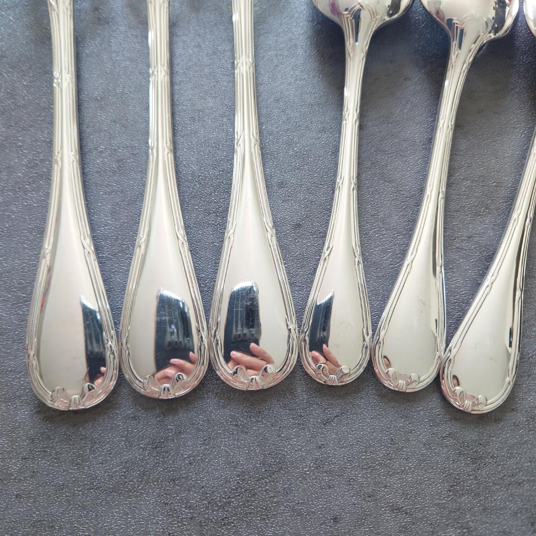 美品 クリストフル リュバン ケーキフォーク コーヒースプーン 6点
