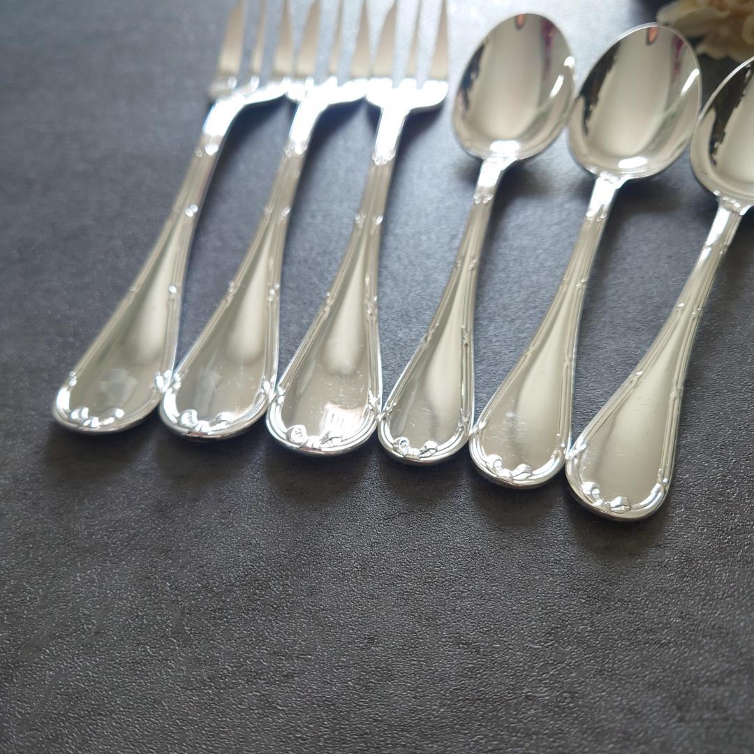 美品 クリストフル リュバン ケーキフォーク コーヒースプーン 6点