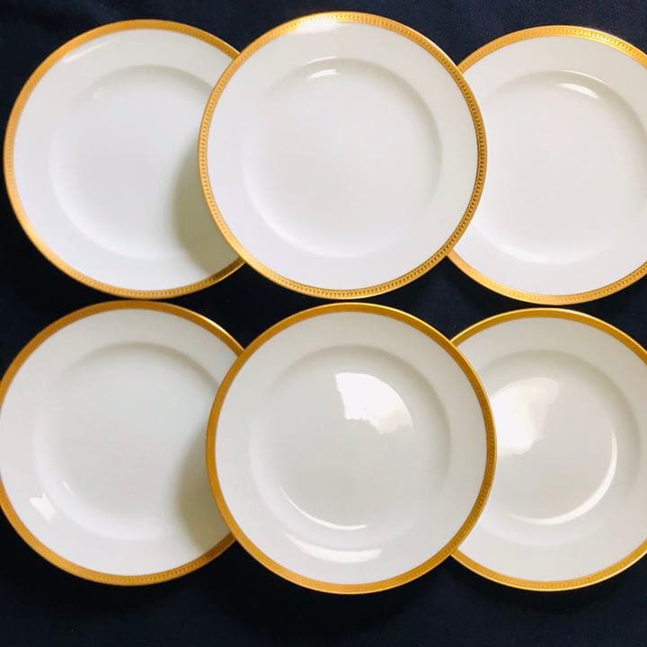 大倉陶園 片葉金蝕 プレート6枚セット