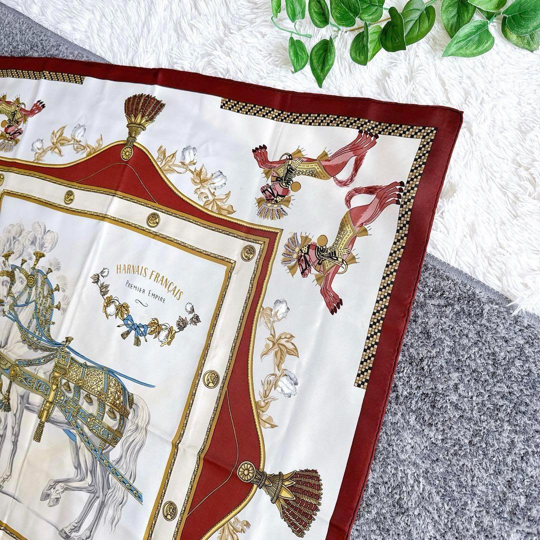 エルメス カレ90 スカーフフランス初代帝国のハーネス　盛装の馬