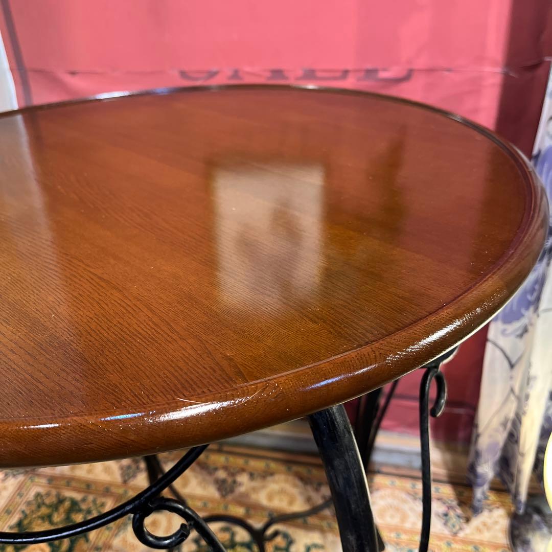 アイアンフレーム　アンティークST コンパクト　ラウンドテーブル　ティーテーブル