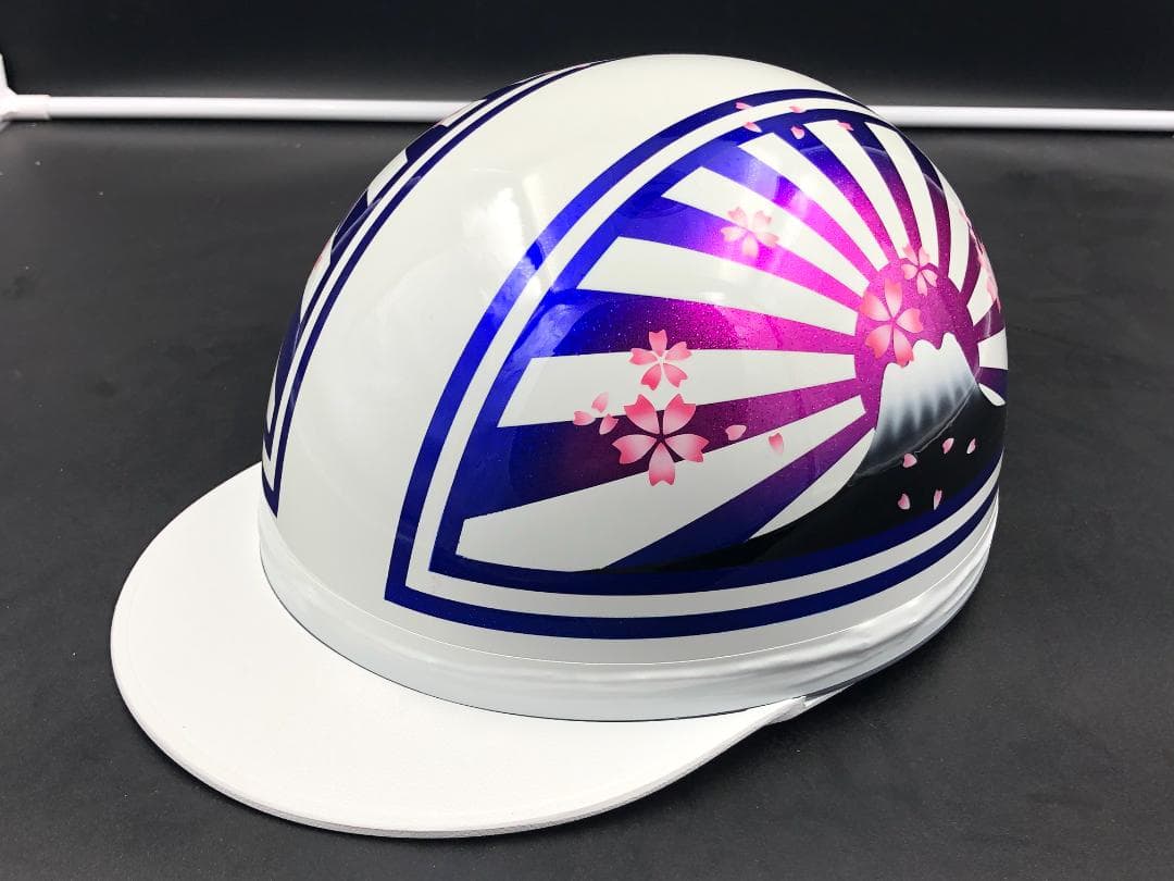 コルク半　カスタム　富士日章　三つボタン　ホワイトピンクブルー　桜　高級クリヤ