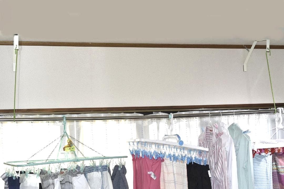 最強の室内干しキットスーパーラック（アイボリーカラー・焼付塗装）2個セット