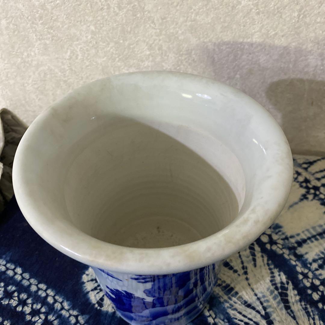 真葛香山　染付　蘭鉢　盆栽