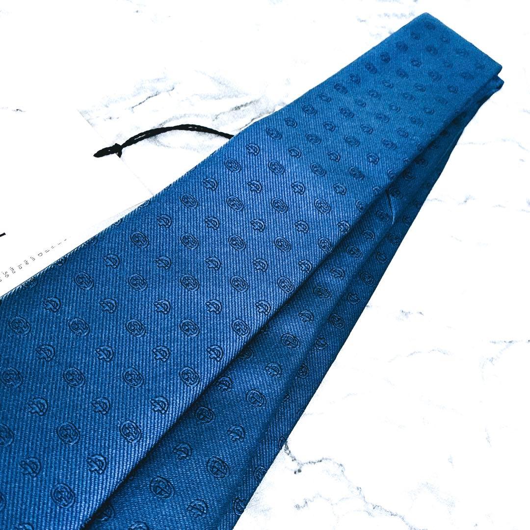 ✨未使用箱付タグ付✨GUCCI 現行　ホースビット　インターロッキング　ネクタイ