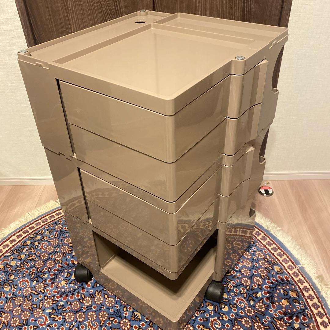 ボビーワゴン クミンベージュ 3段4トレイ キャスター付き収納ボックス