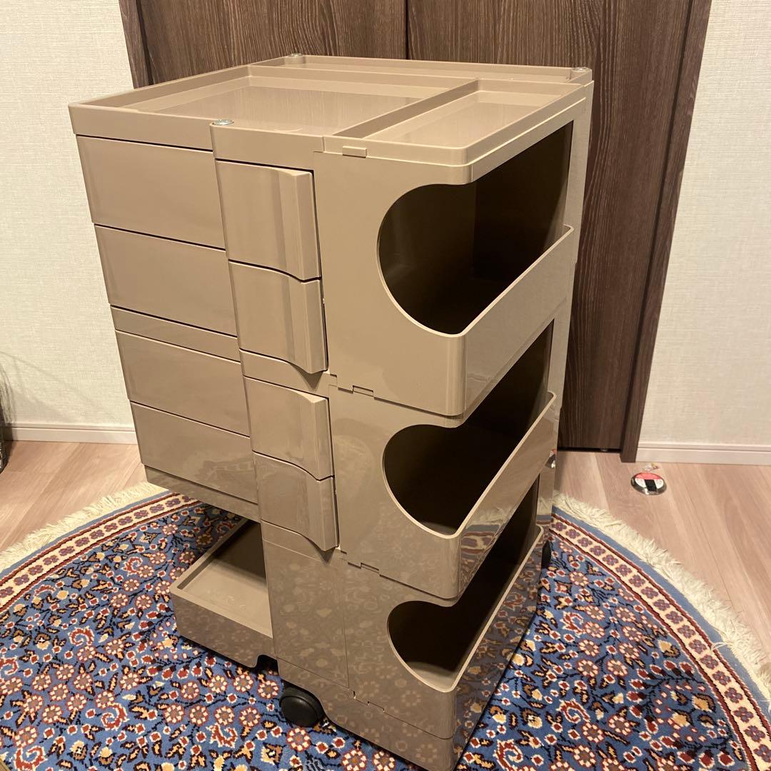 ボビーワゴン クミンベージュ 3段4トレイ キャスター付き収納ボックス