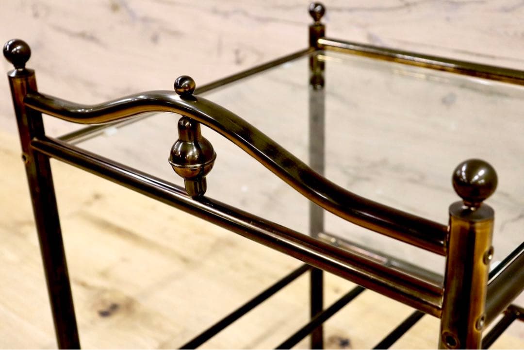 GMHS560B○サイドテーブル ベッドサイドテーブル ガラステーブル 花台