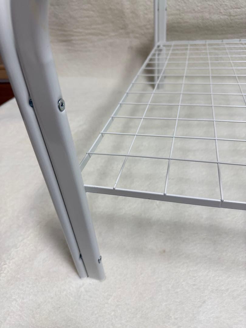 美品 アイアンフレーム 白 ローテーブル ガラス天板 昭和レトロ モダン