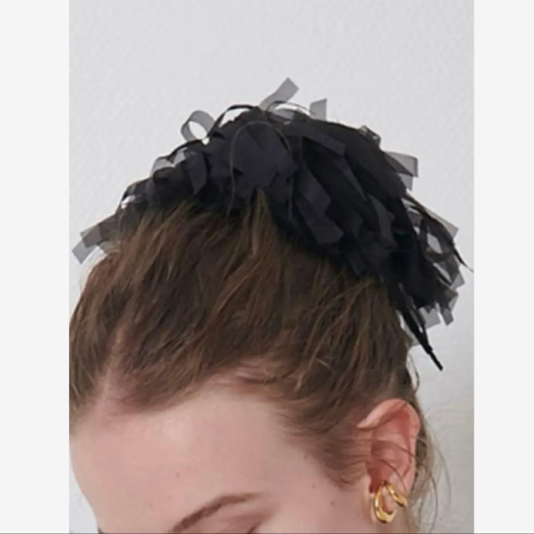 新品　La Maison de Lyllis POALEリボンシュシュ　ブラック