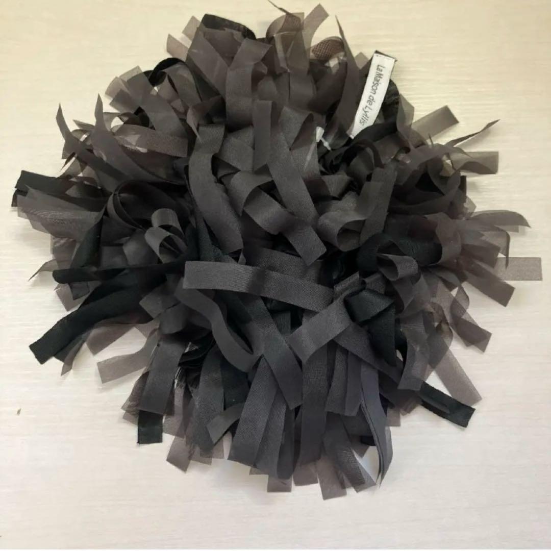 新品　La Maison de Lyllis POALEリボンシュシュ　ブラック