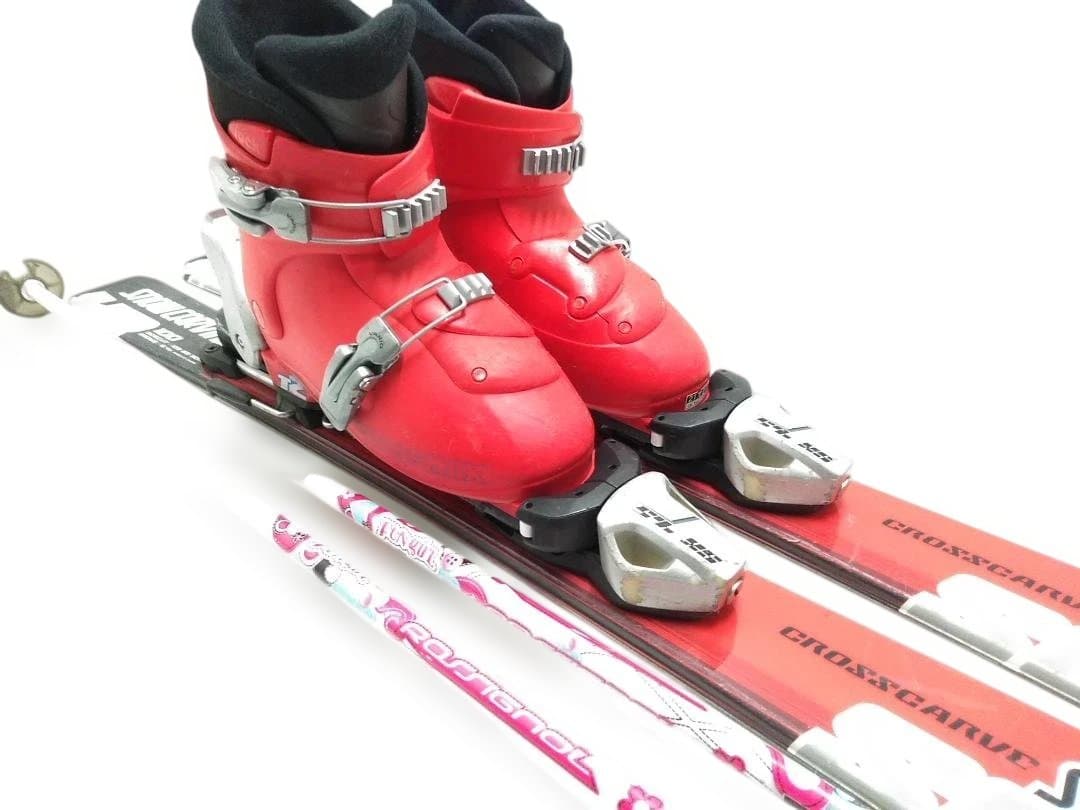 ジュニアキッズスキー4点セット スノーカービングX8 100cmサロモン21cm