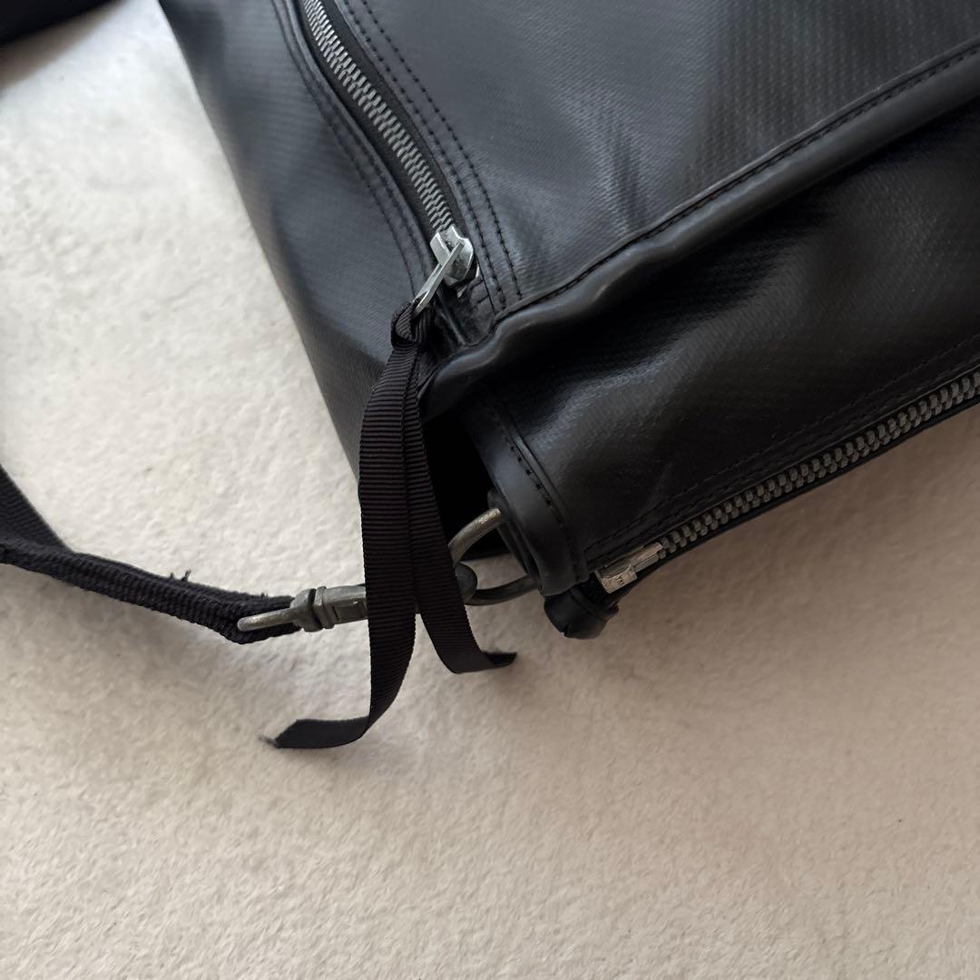 ラゲッジレーベル　ショルダーバッグ　メッセンジャーバッグ　青バッテン　大きめ