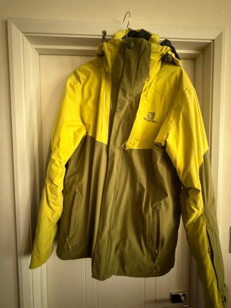 Salomon フード付きジャケット イエロー/オリーブ