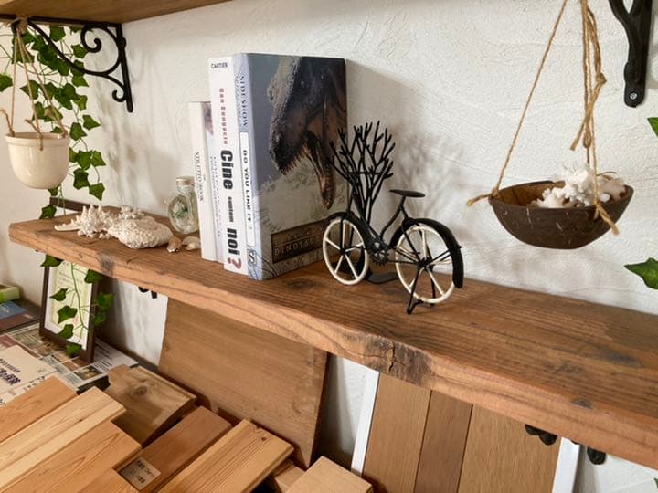 希少！洋風古木ブラケット、棚、ラック、小物置き、英語、アルファベット、本棚