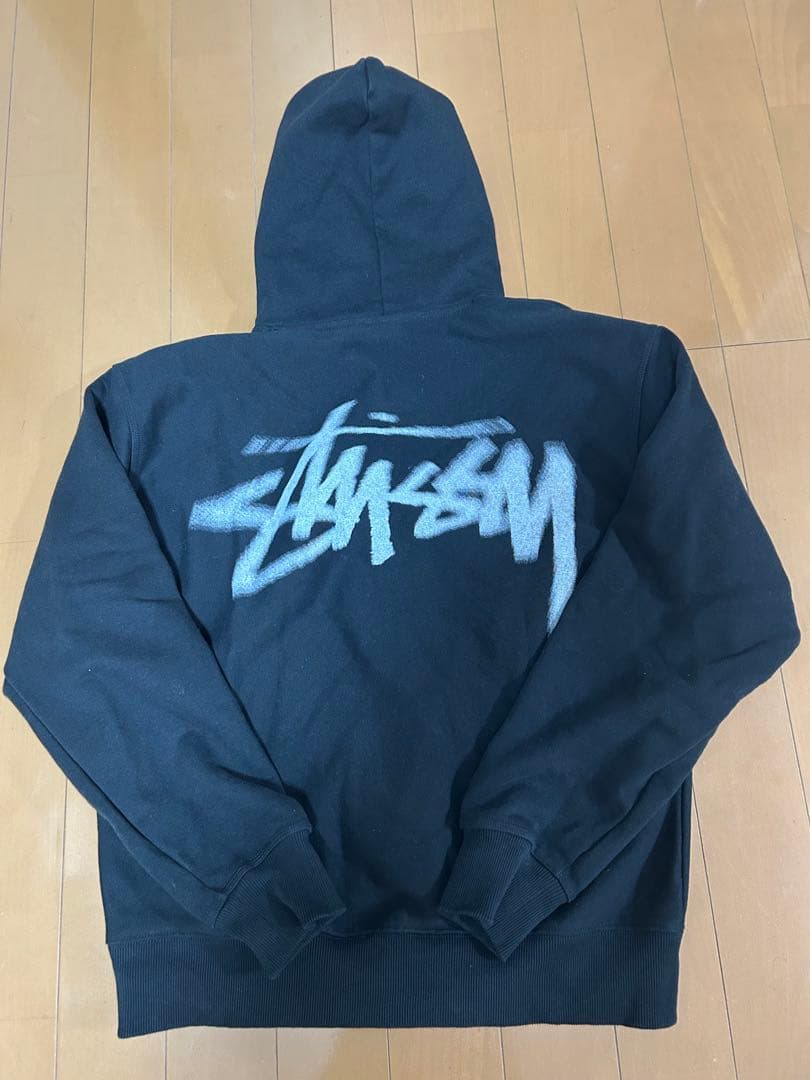 Stussy ブラック パーカー L