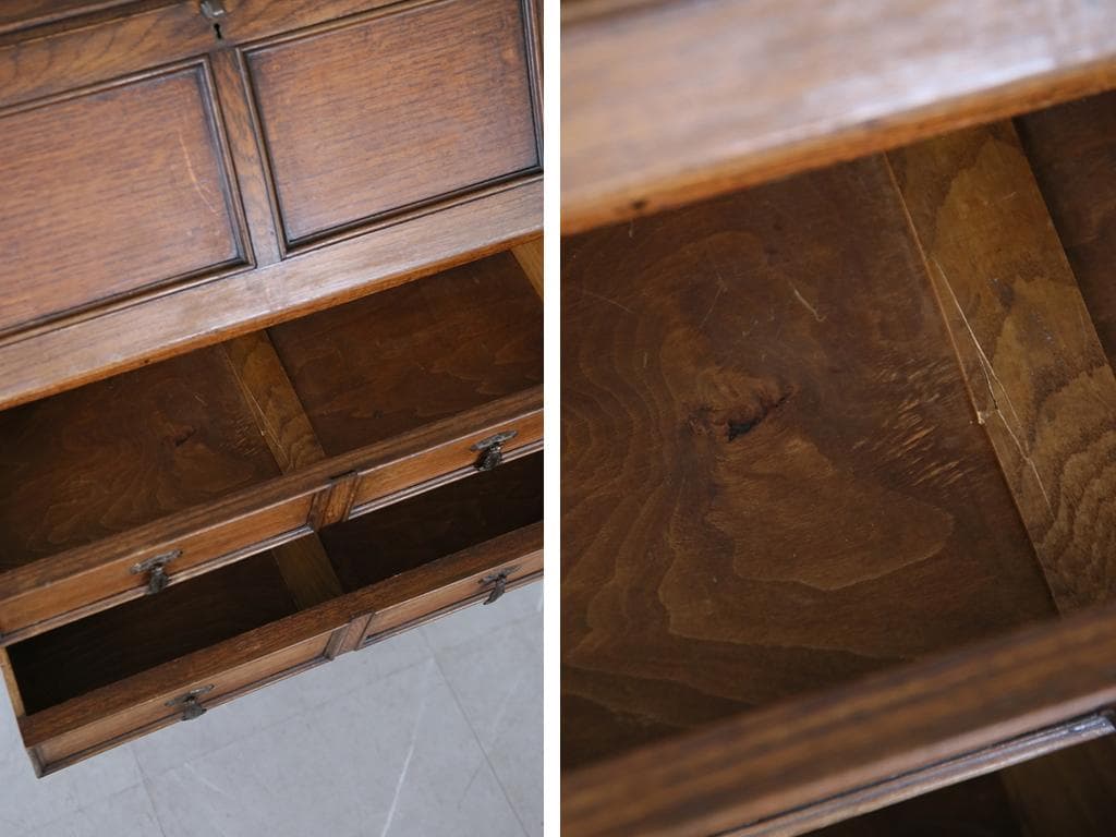 英国アンティーク木製ライティングビューロー/勉強机デスク/テーブル(91-65)