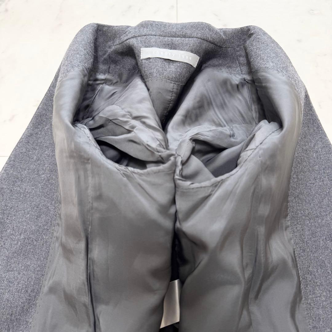 【theory luxe】セオリー パンツスーツ ワイドパンツ ノーカラー