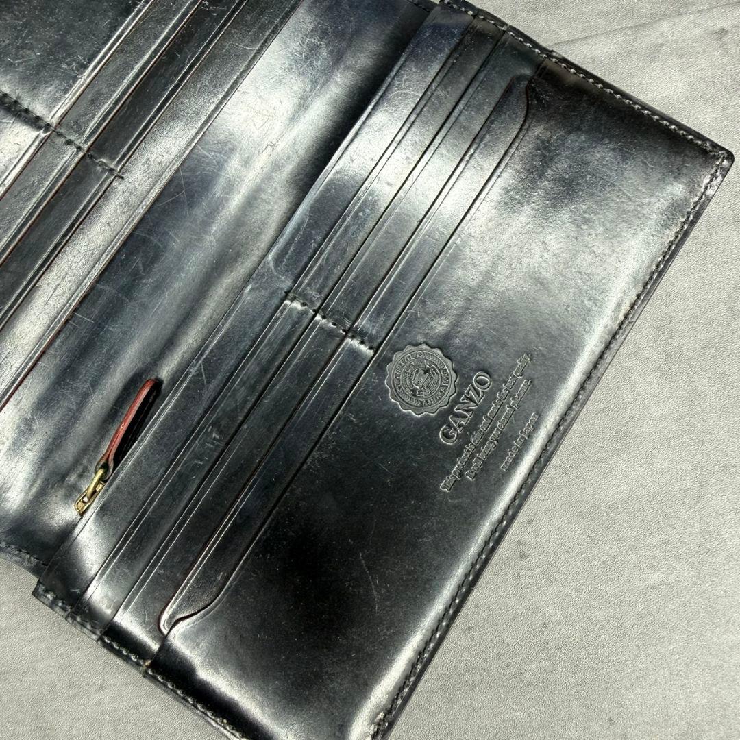 GANZO ガンゾ シェルコードバン2 ホーウィン社 長財布 小銭入れ付き 黒