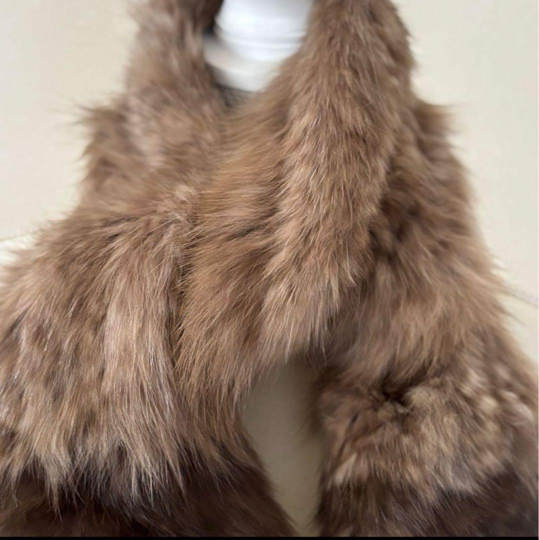 ロシアンセーブル グラデーションロングファーマフラー　セーブルファー