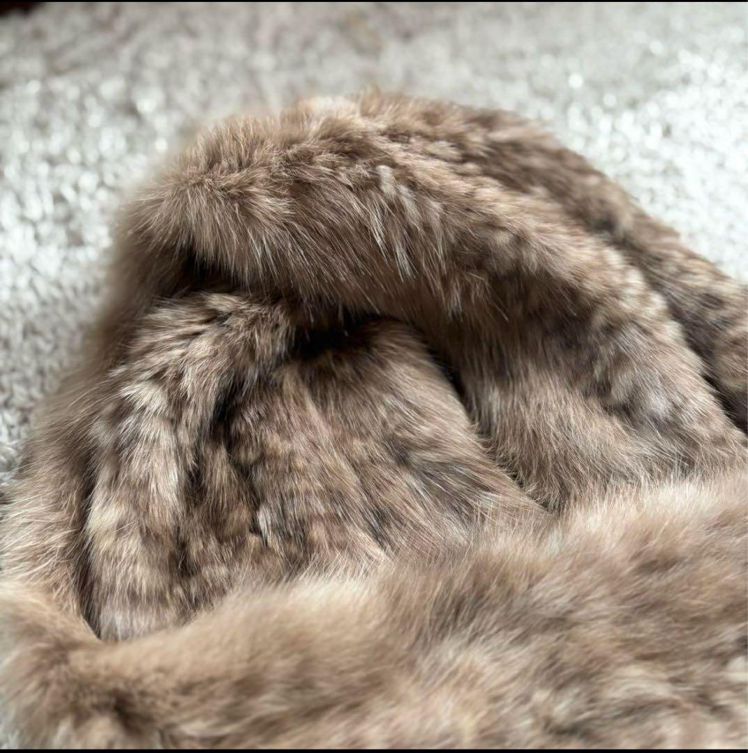 ロシアンセーブル グラデーションロングファーマフラー　セーブルファー