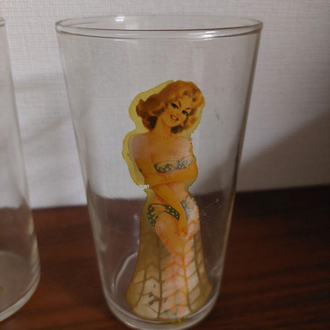 ピンナップガール イラスト コップ 4個セット ヴィンテージ