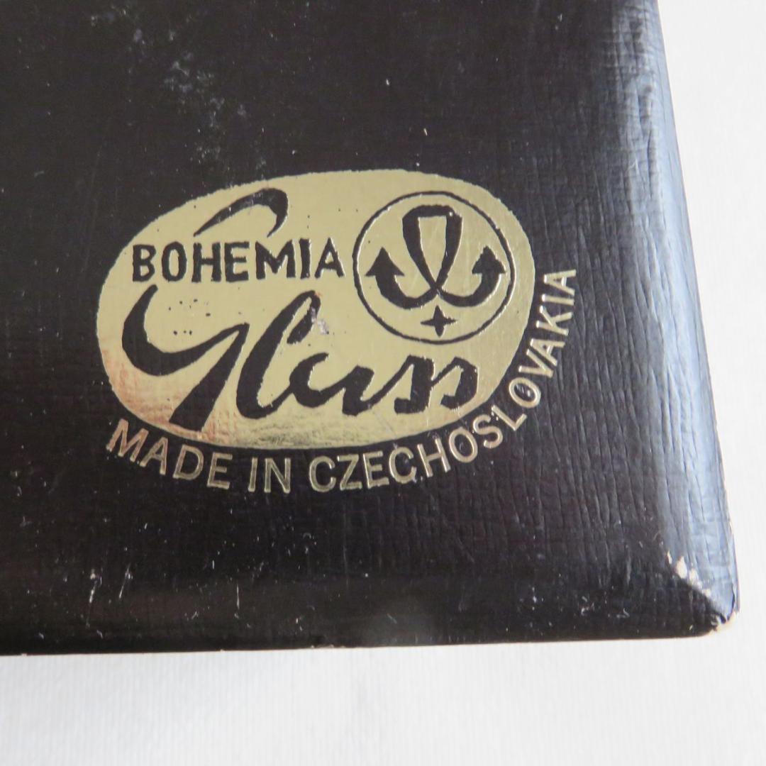 ボヘミアガラス　花瓶　金彩　箱付き