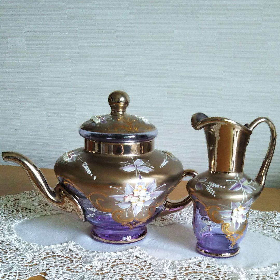 ベネチアグラス　ムラーノ　ティーポット＆クリーマ