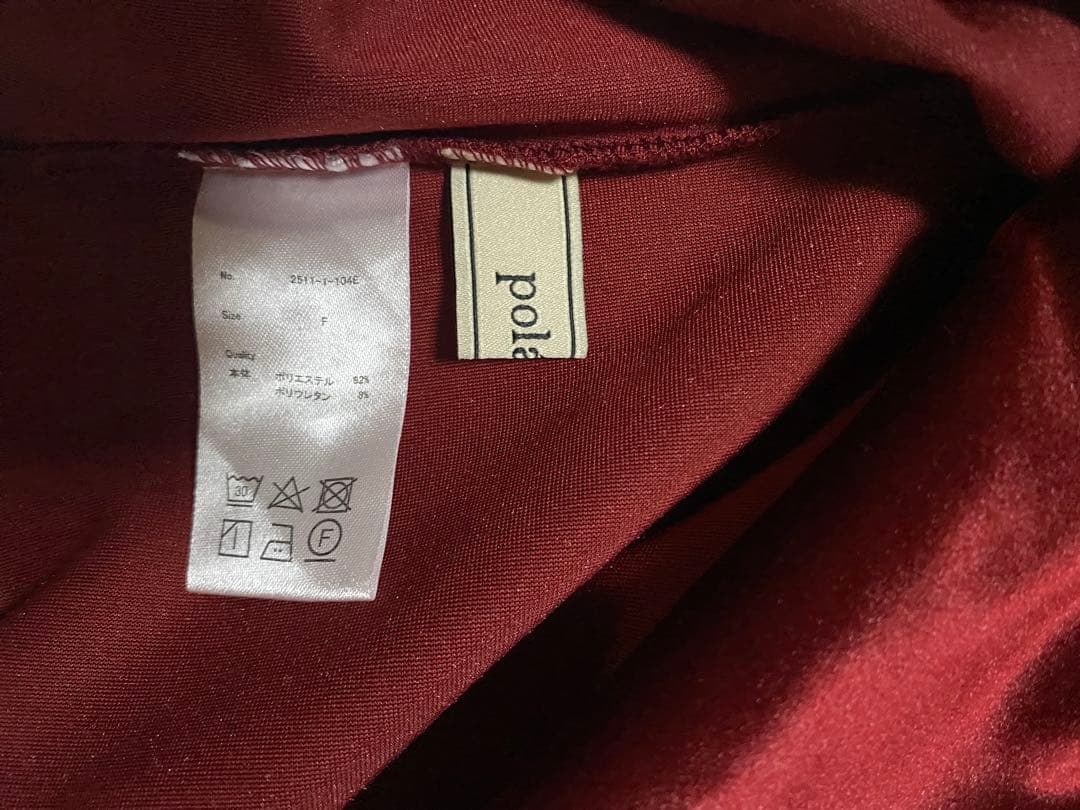 poláura バーガンディ ベロア ドレープトップス M