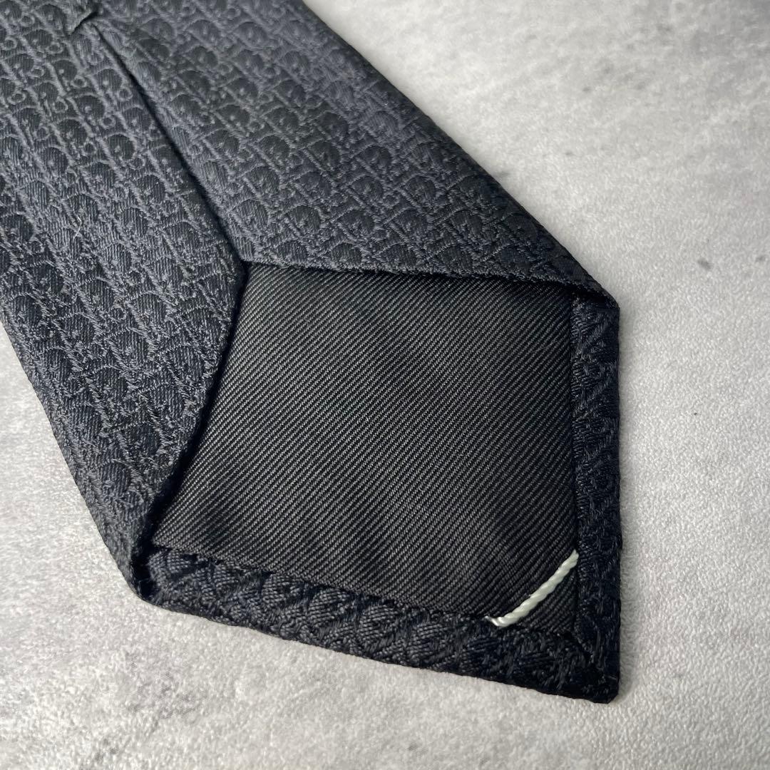 美品 DIOR HOMME オブリーク トロッター柄 ナロータイ ネクタイ 黒