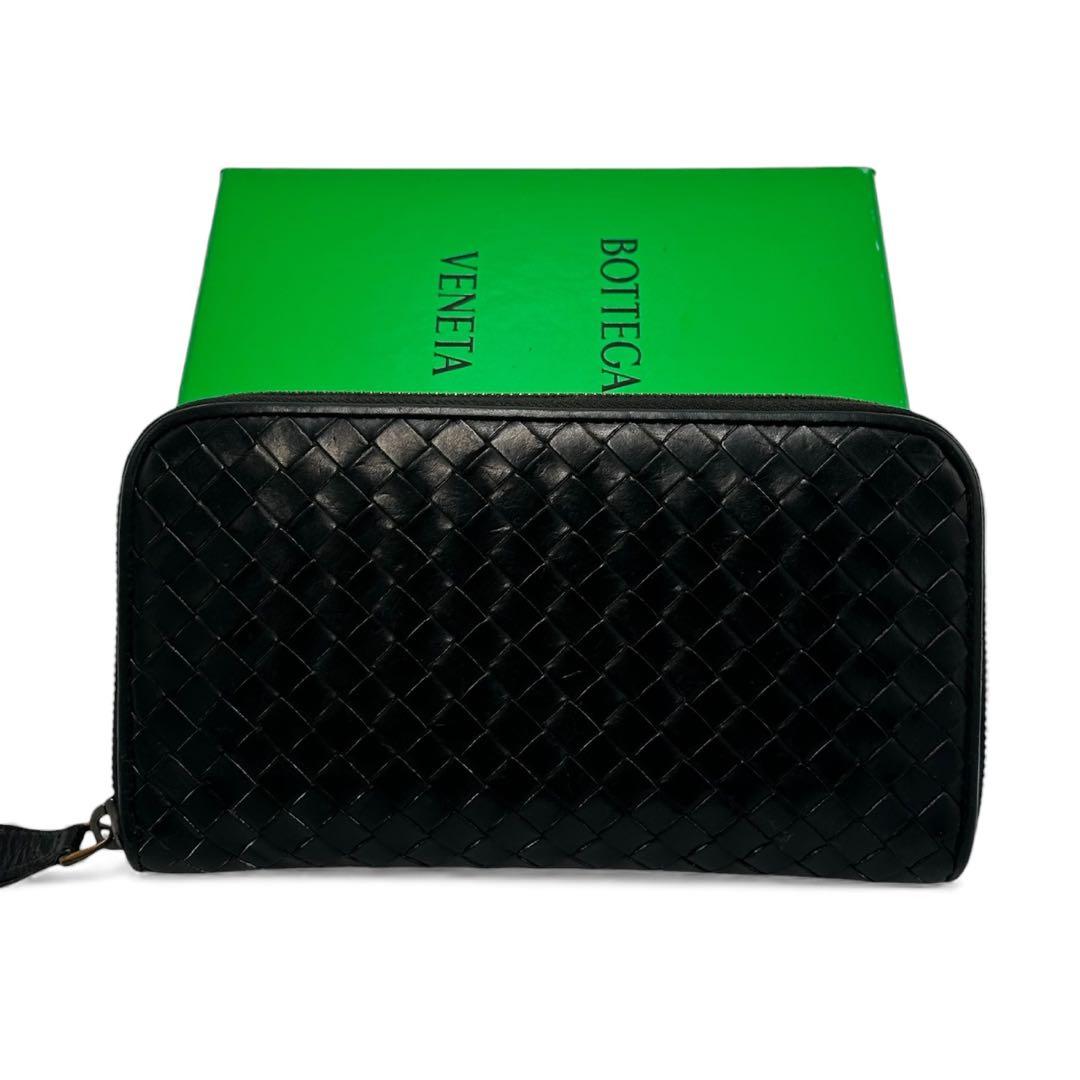 【美品】ボッテガヴェネタ ブラック 長財布 イントレチャート 長財布 黒