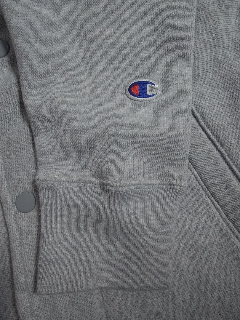 ナノユニバース　Champion グレー スナップカーディガン　Ｌ　スウェット