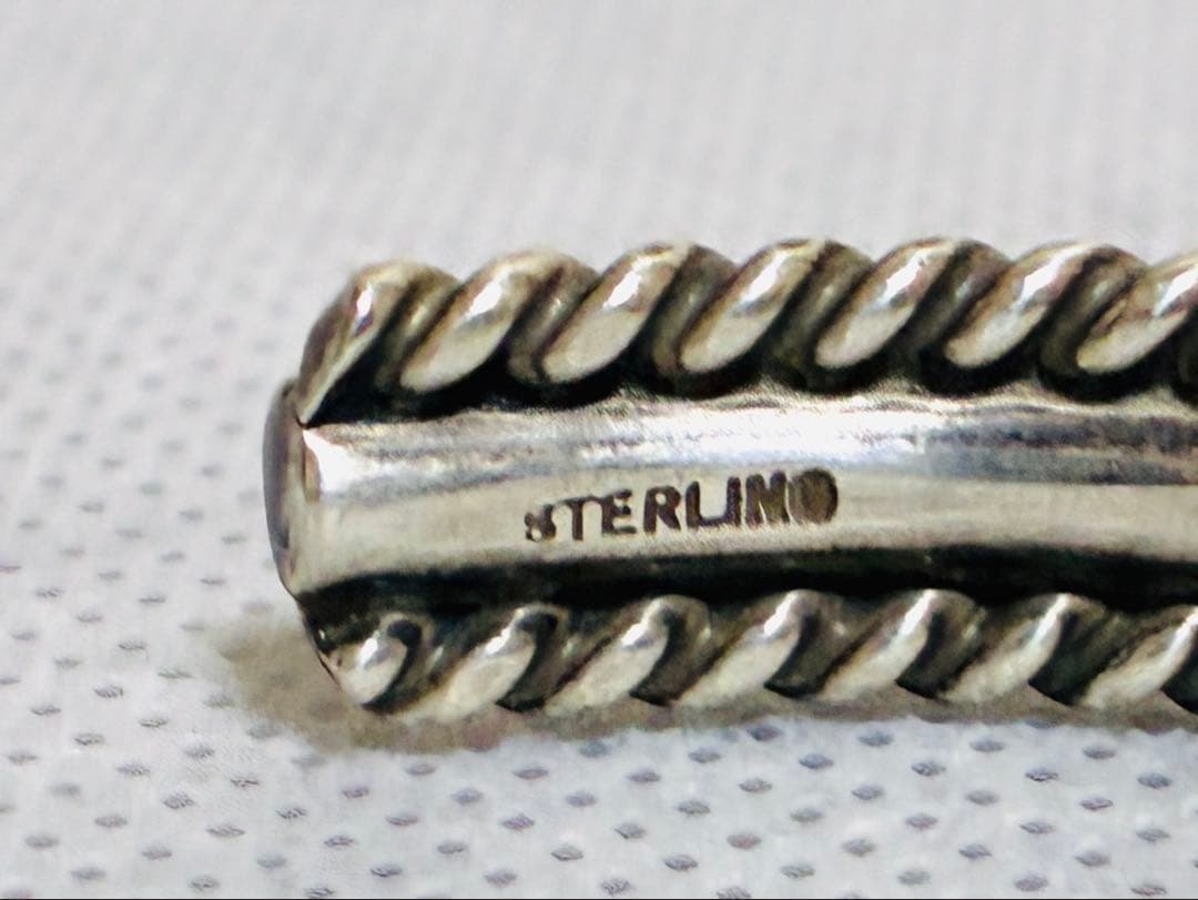 【未使用】ナバホ族　シルバーバングル　スターリング　ワイヤーワーク　ツイスト